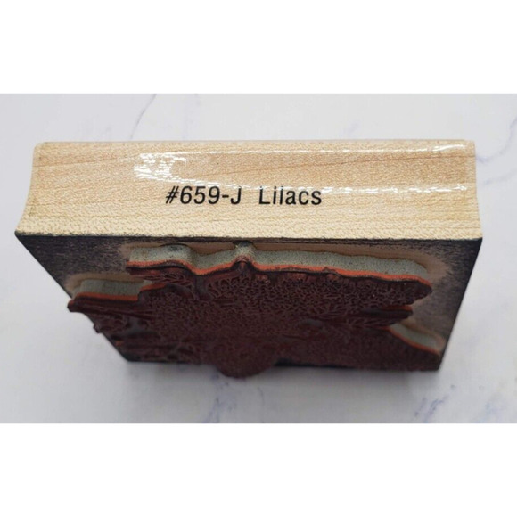 Embossing Arts Branch Of Lilacs Wood Mounted Rubber Stamp - Picture 4 of 8